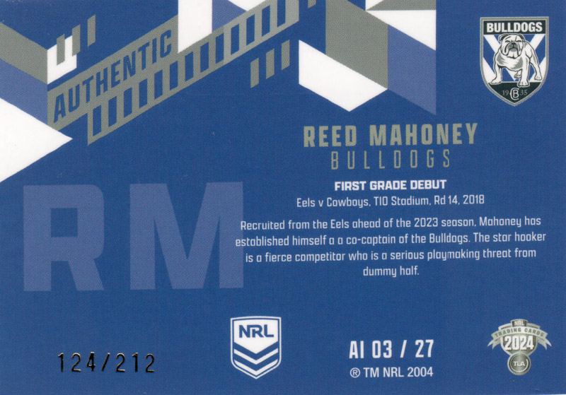 Reed Mahoney back