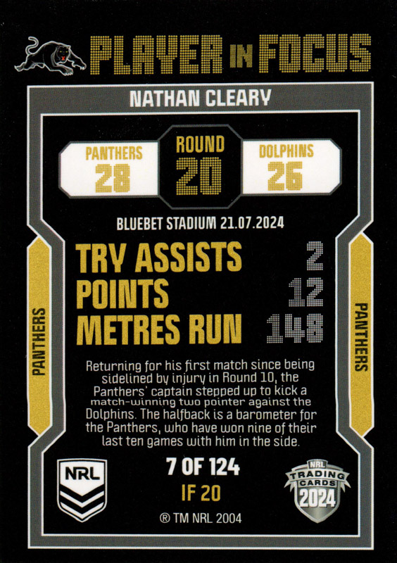 Nathan Cleary back