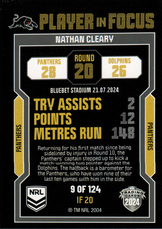Nathan Cleary back