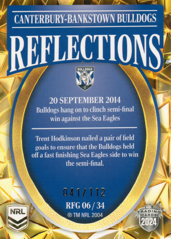 2014 Bulldogs Semi Final Win back