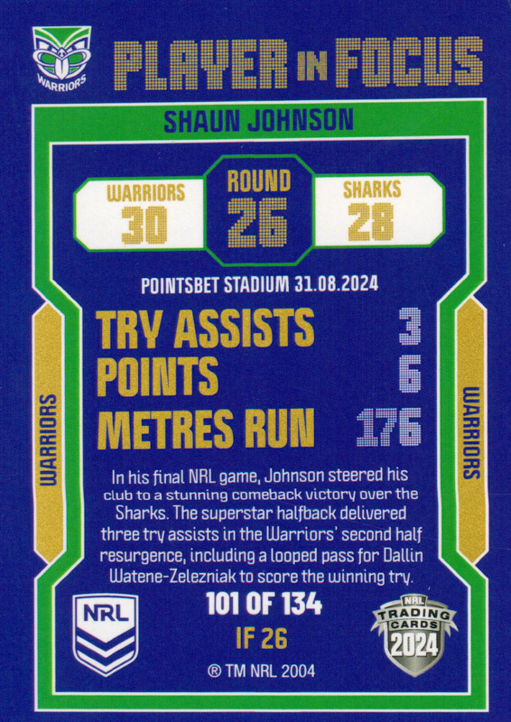 Shaun Johnson back