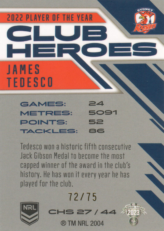 James Tedesco back
