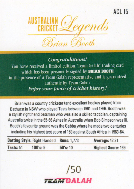 Brian Booth back