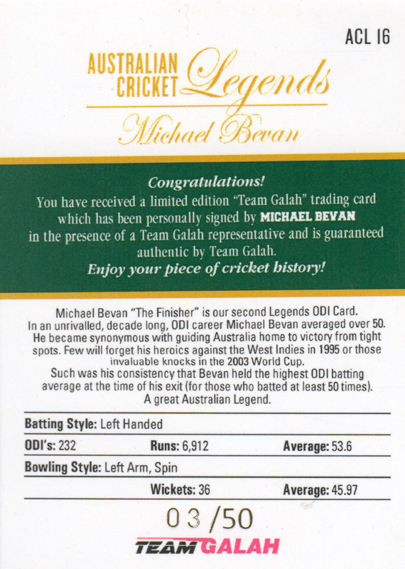 Michael Bevan back