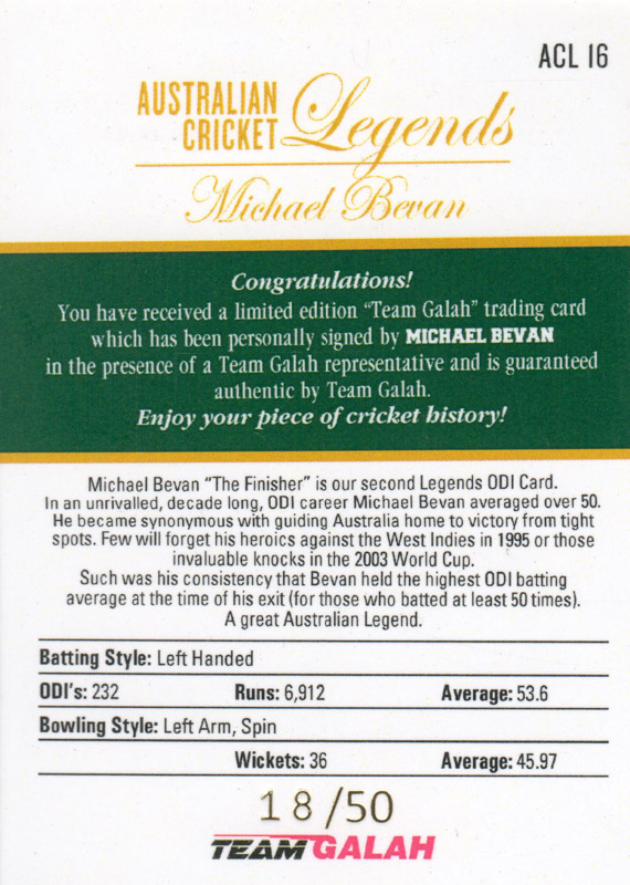 Michael Bevan back