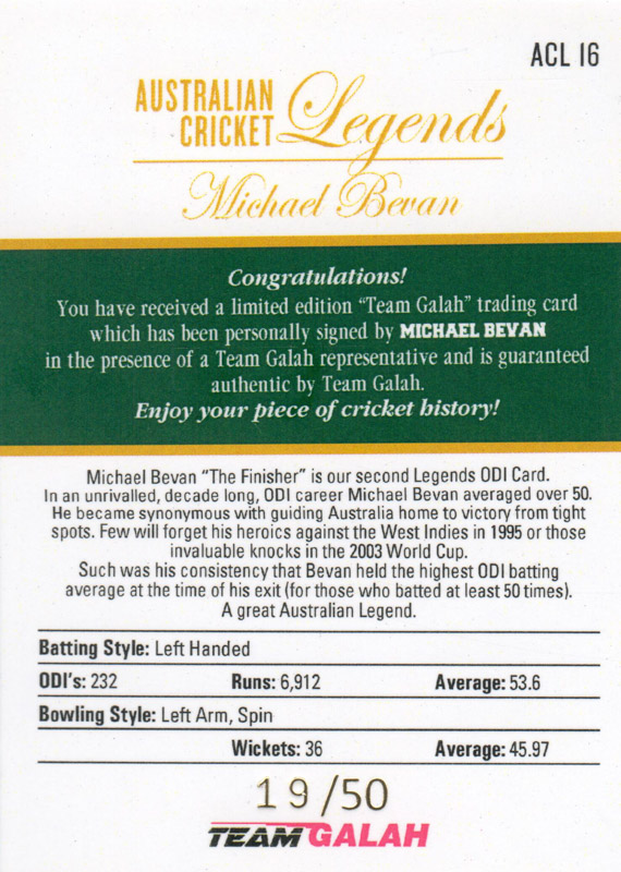 Michael Bevan back