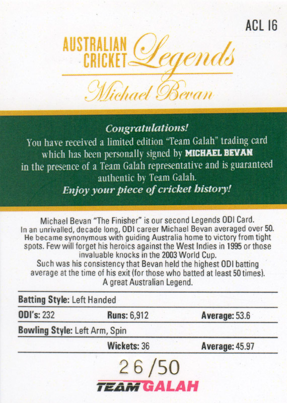 Michael Bevan back