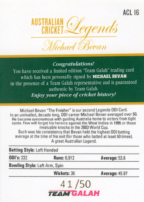 Michael Bevan back