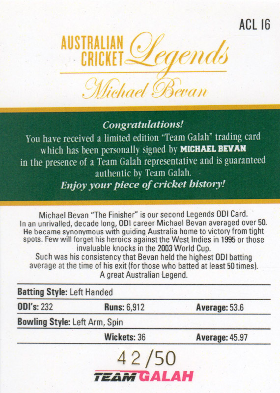 Michael Bevan back