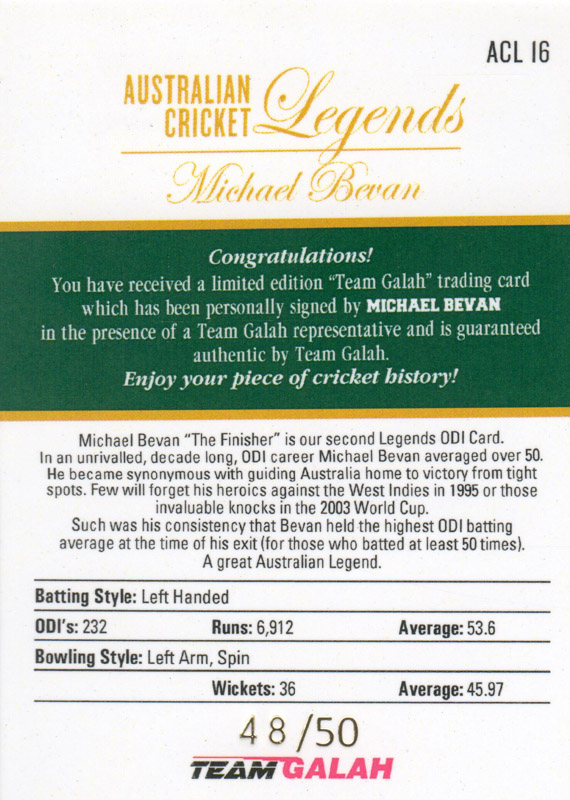 Michael Bevan back