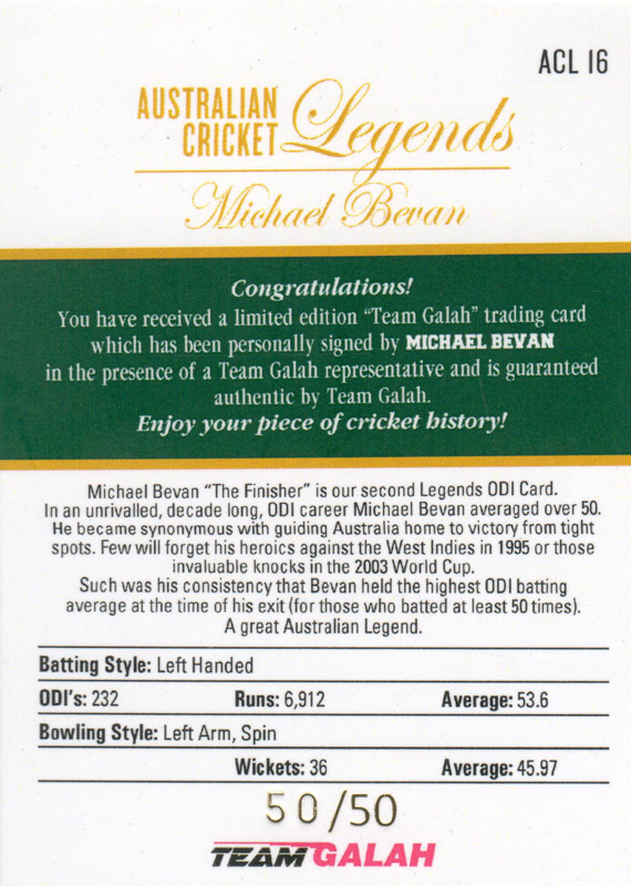 Michael Bevan back