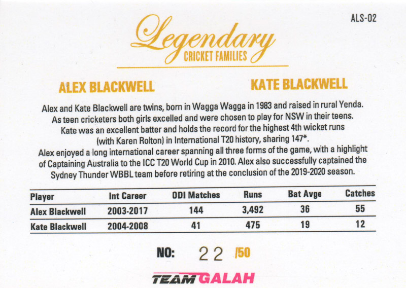 Alex Blackwell & Kate Blackwell - Design 1 back