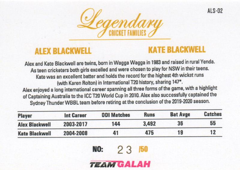 Alex Blackwell & Kate Blackwell - Design 1 back