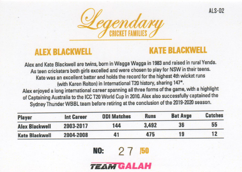 Alex Blackwell & Kate Blackwell - Design 1 back