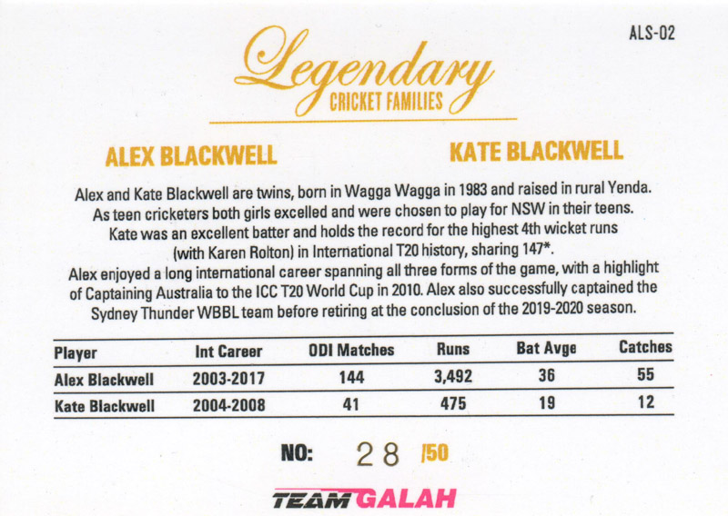Alex Blackwell & Kate Blackwell - Design 1 back