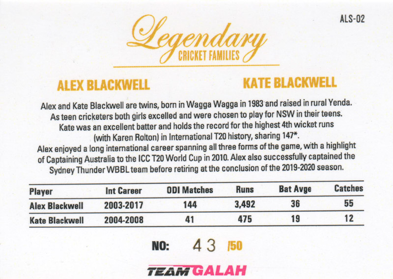 Alex Blackwell & Kate Blackwell - Design 1 back