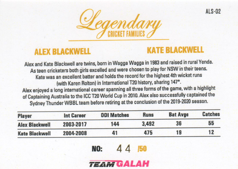 Alex Blackwell & Kate Blackwell - Design 1 back