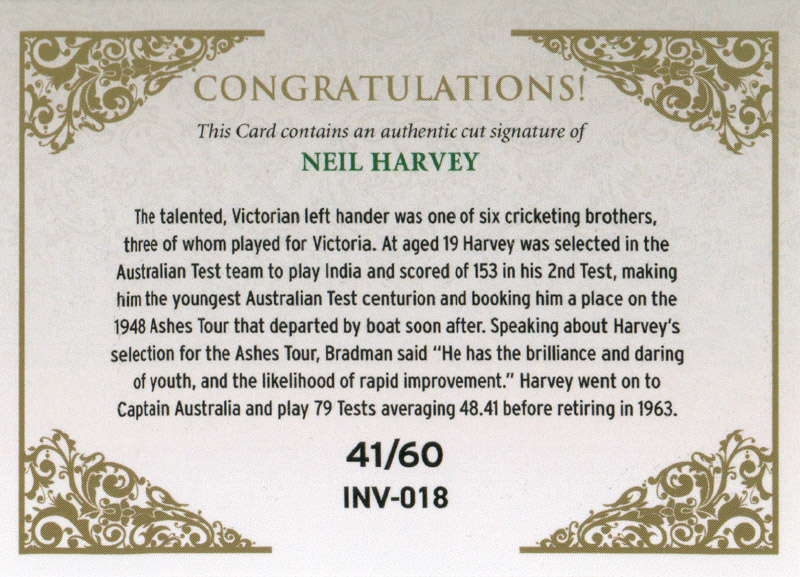 Neil Harvey Signature back