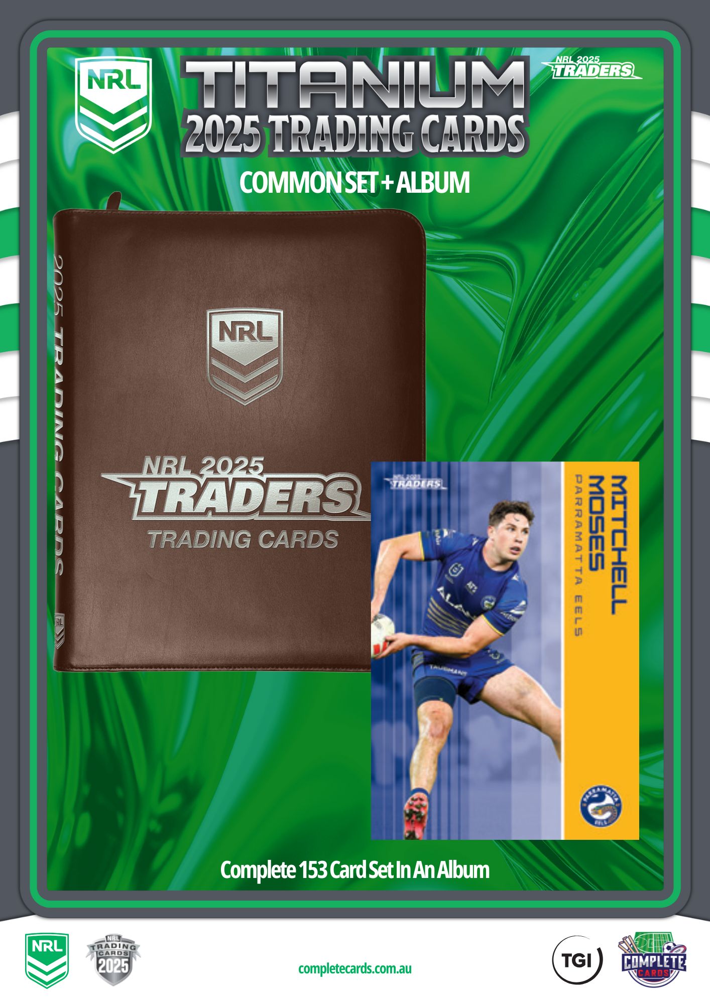 2025 NRL Traders Titanium - Common Set + Album