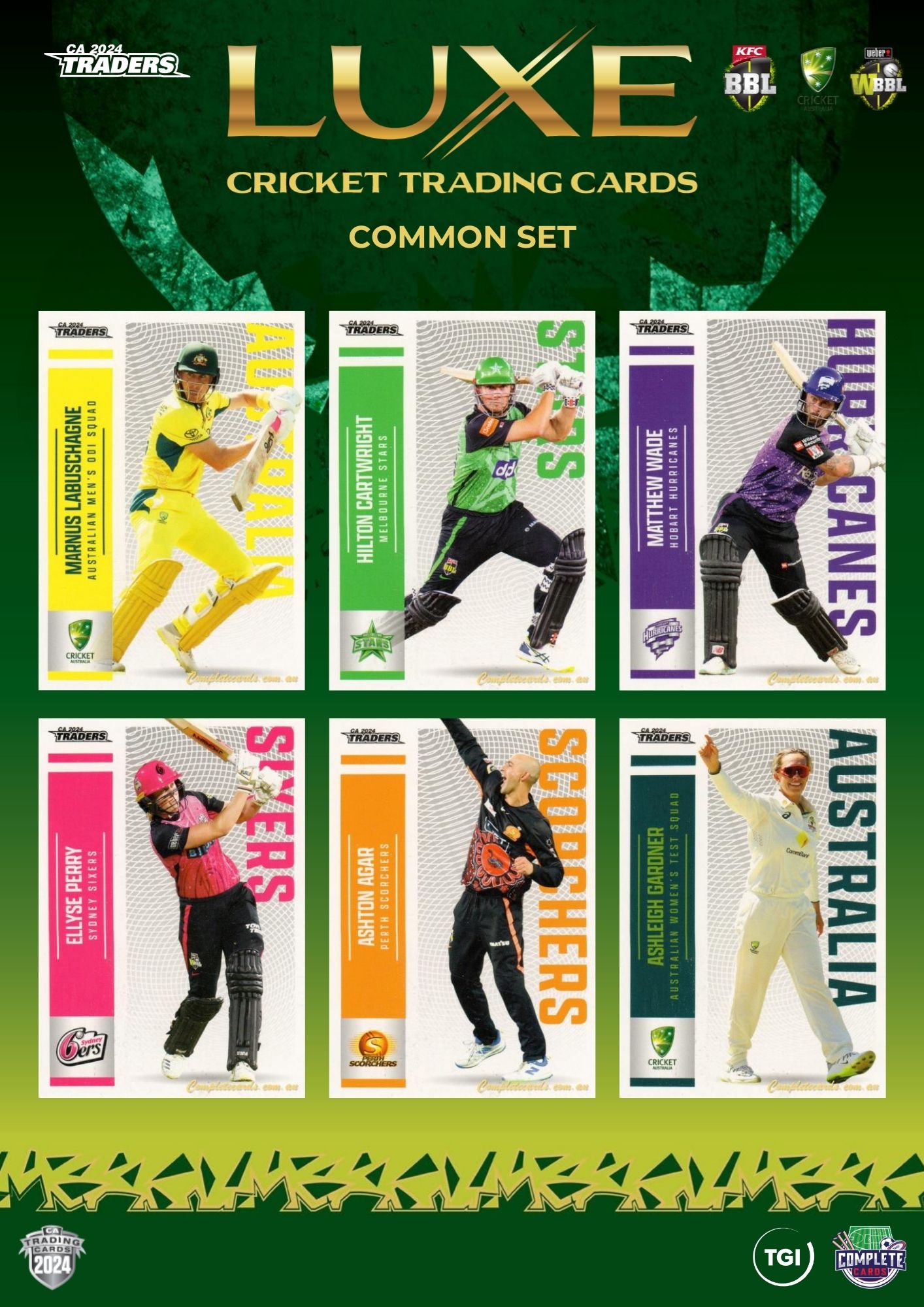2024-25 TGI Traders Cricket Australia Luxe - Common Set
