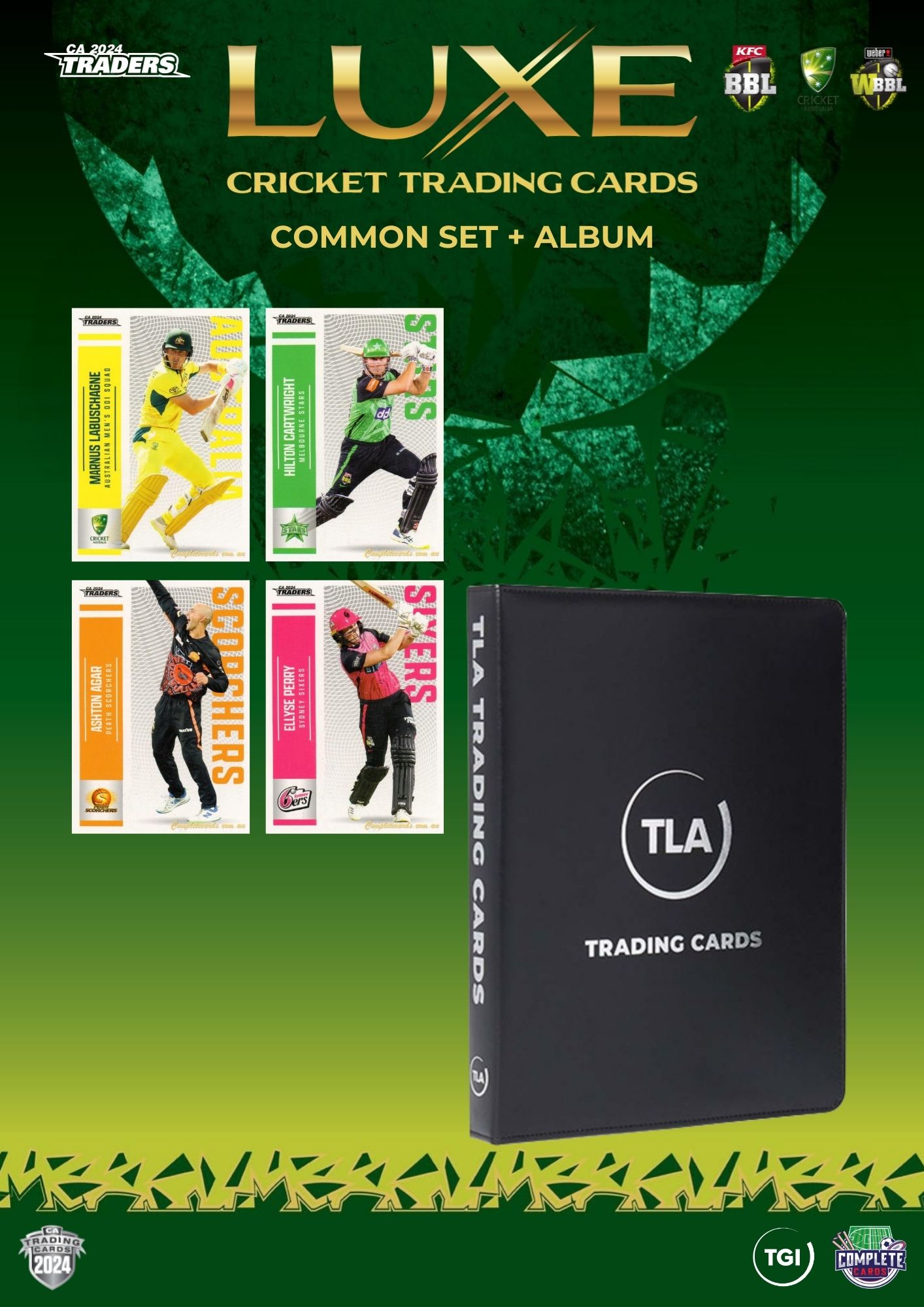 2024-25 TGI Traders Cricket Australia Luxe - Common Set + Album