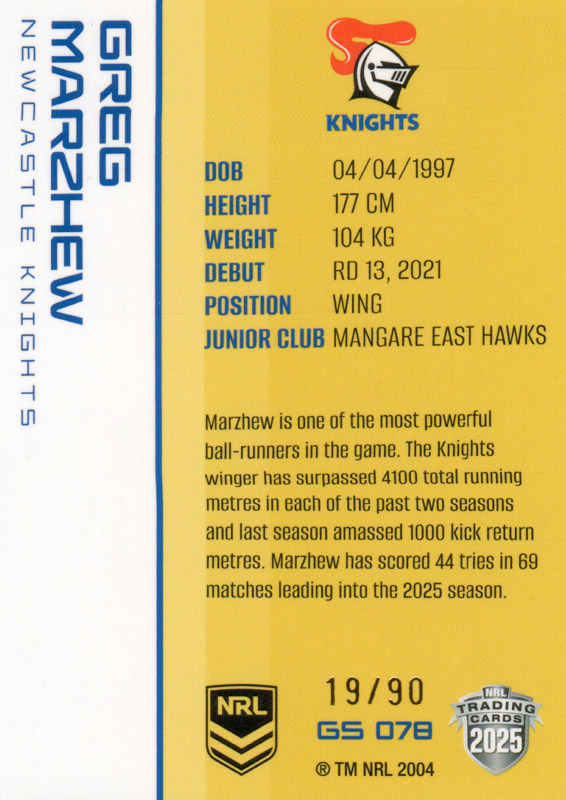 Greg Marzhew back