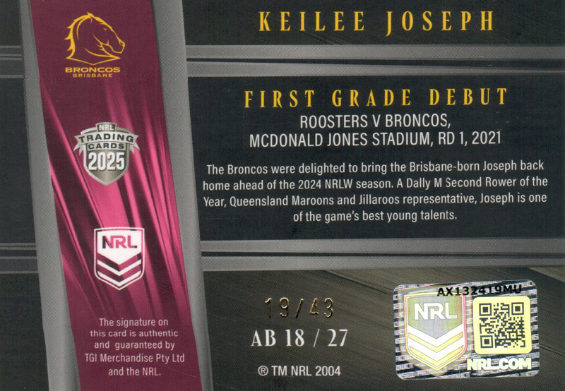 Keilee Joseph back