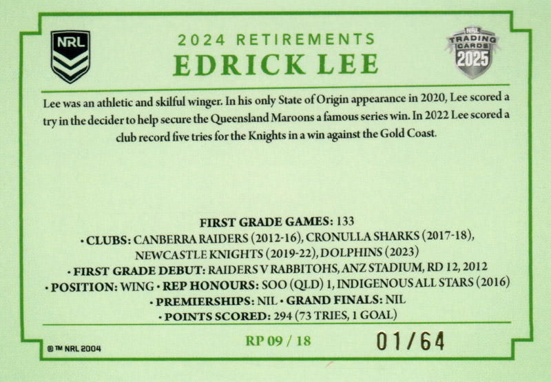 Edrick Lee back