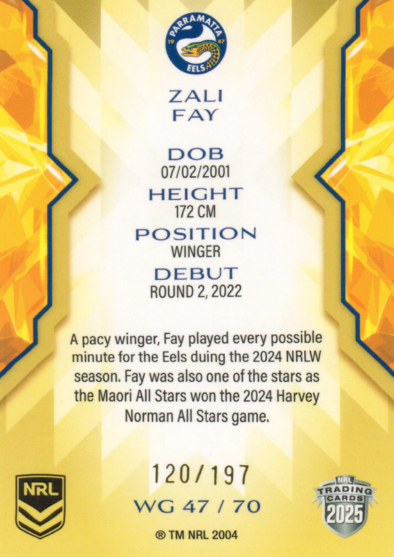Zali Fay back
