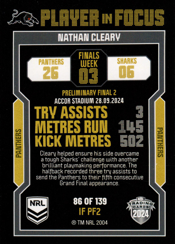 Nathan Cleary back