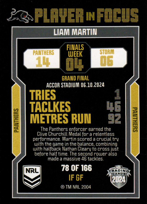 Liam Martin back