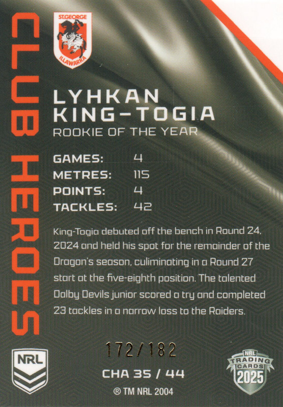 Lyhkan King-Togia back