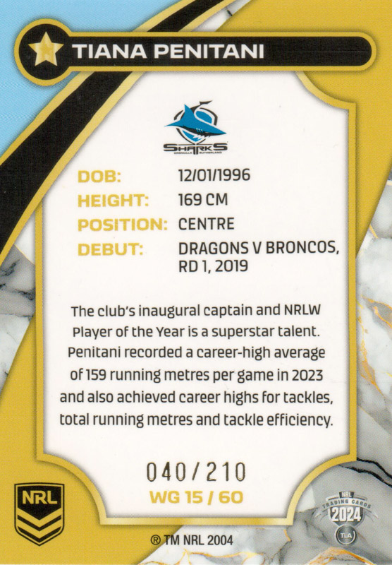 Tiana Penitani back
