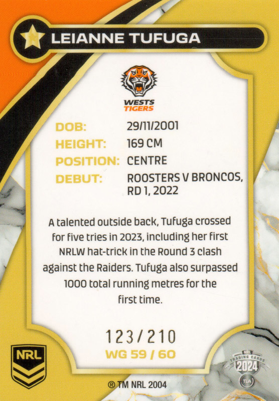 Leianne Tufuga back