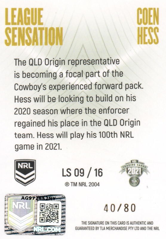 Coen Hess back