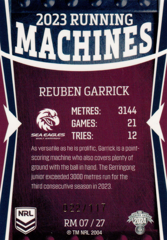 Reuben Garrick back