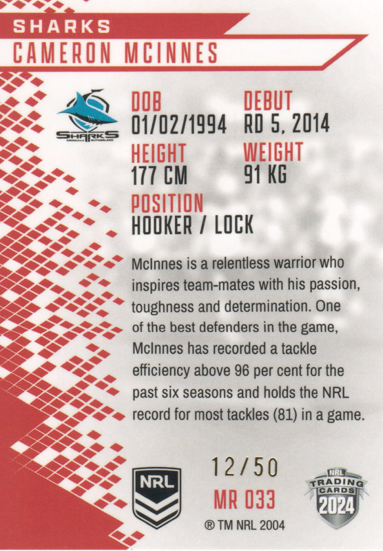 Cameron McInnes back