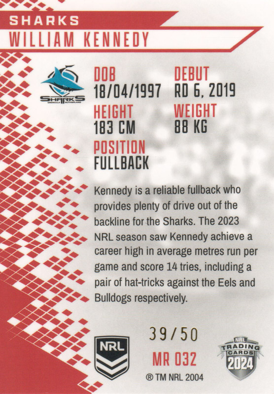William Kennedy back