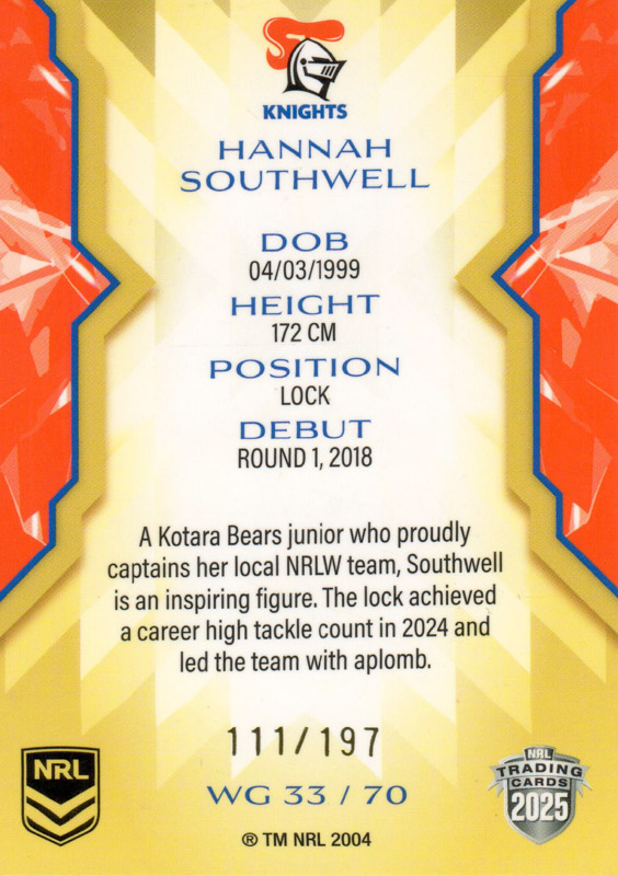 Hannah Southwell back
