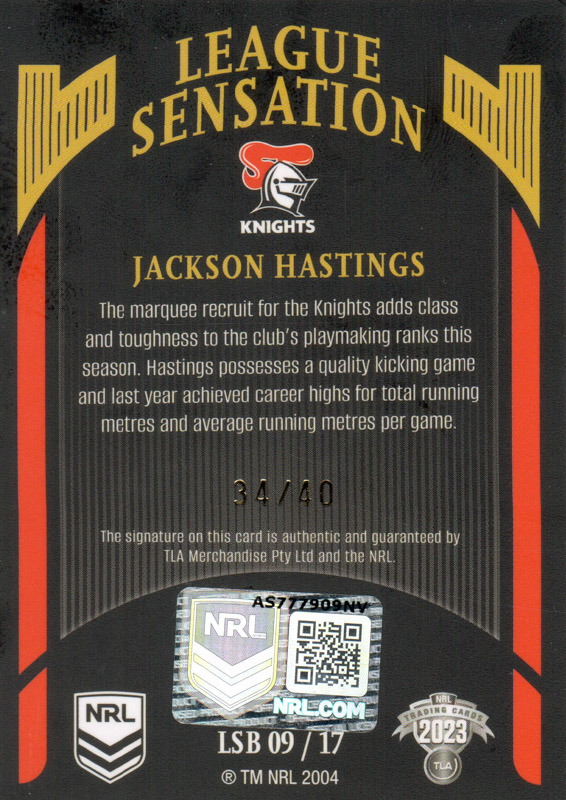Jackson Hastings back