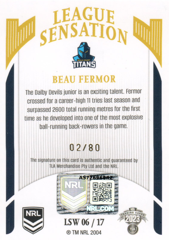 Beau Fermor back