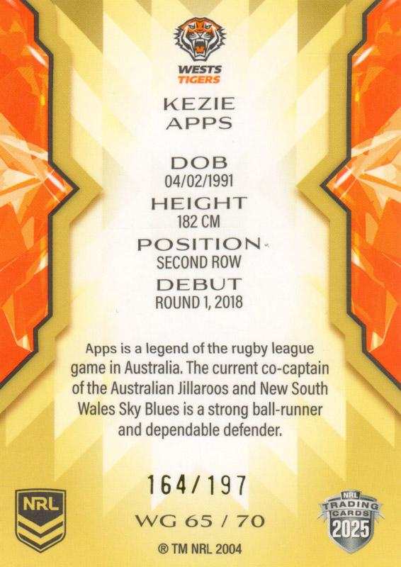 Kezie Apps back