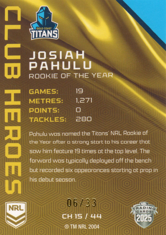 Josiah Pahulu back