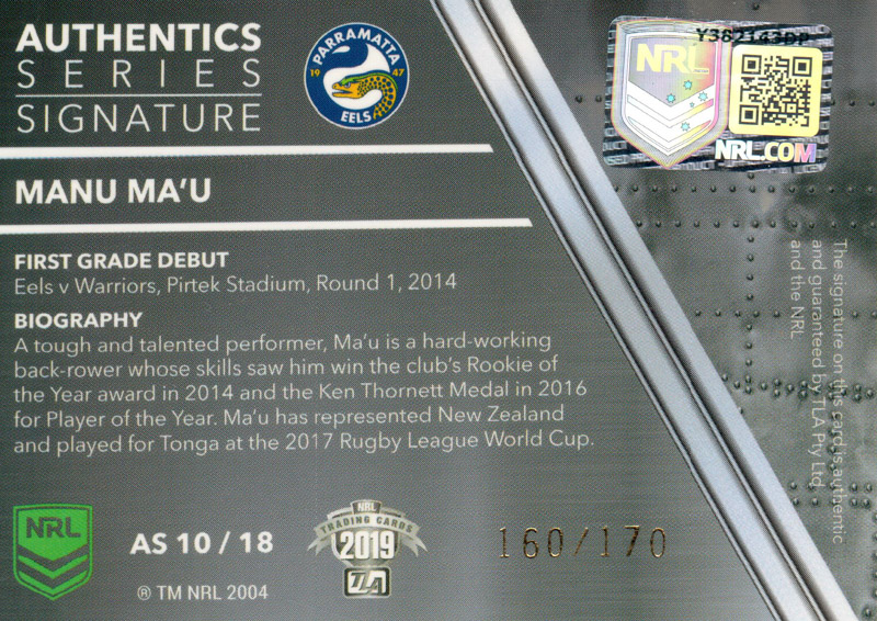 Manu Ma'u back