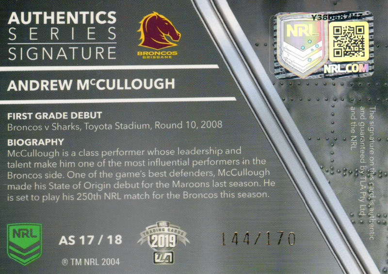 Andrew McCullough back