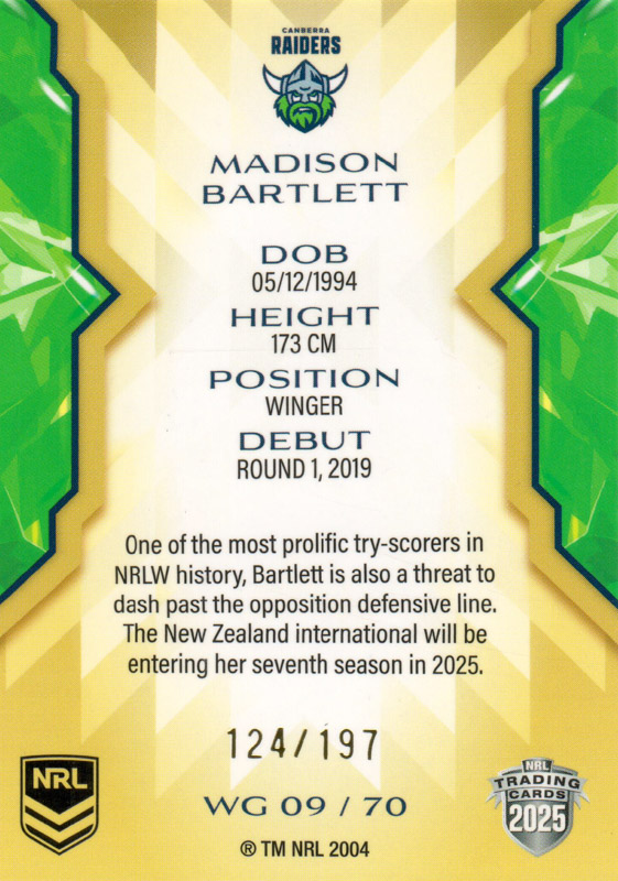 Madison Bartlett back