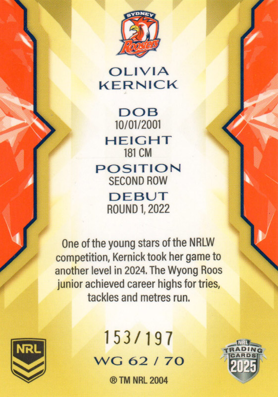 Olivia Kernick back
