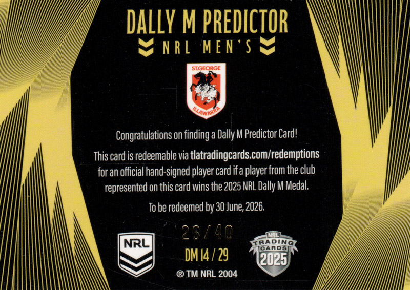 St. George Illawarra Dragons back