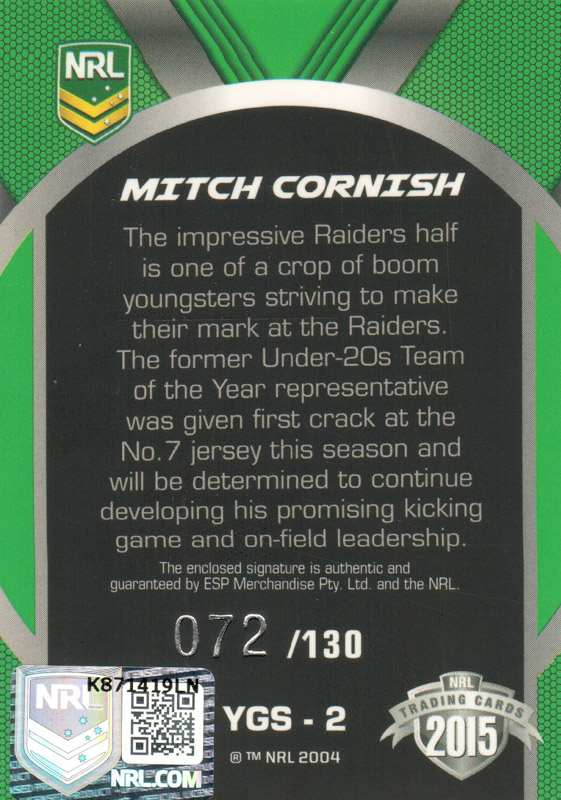 Mitch Cornish back