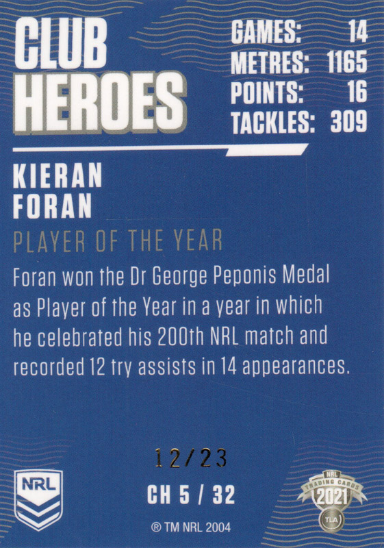Kieran Foran back